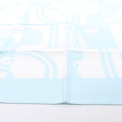 Hermès Carré 90 "EN DESORDRE" Foulard 100% Soie en Bleu