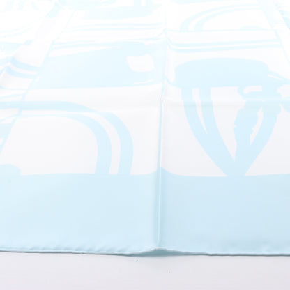 Hermès Carré 90 "EN DESORDRE" Foulard 100% Soie en Bleu