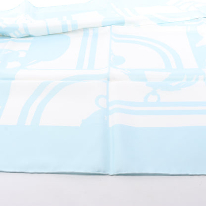 Hermès Carré 90 "EN DESORDRE" Foulard 100% Soie en Bleu