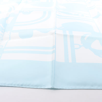 Hermès Carré 90 "EN DESORDRE" Foulard 100% Soie en Bleu
