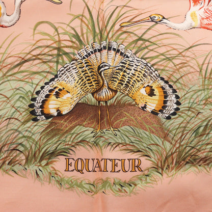 Hermès Carré 90 "EQUATEUR" Silk handkerchief in Pink