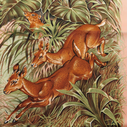 Hermès Carré 90 "EQUATEUR" Silk handkerchief in Pink