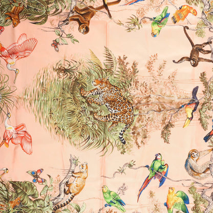 Hermès Carré 90 "EQUATEUR" Silk handkerchief in Pink