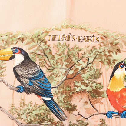 Hermès Carré 90 "EQUATEUR" Silk handkerchief in Pink