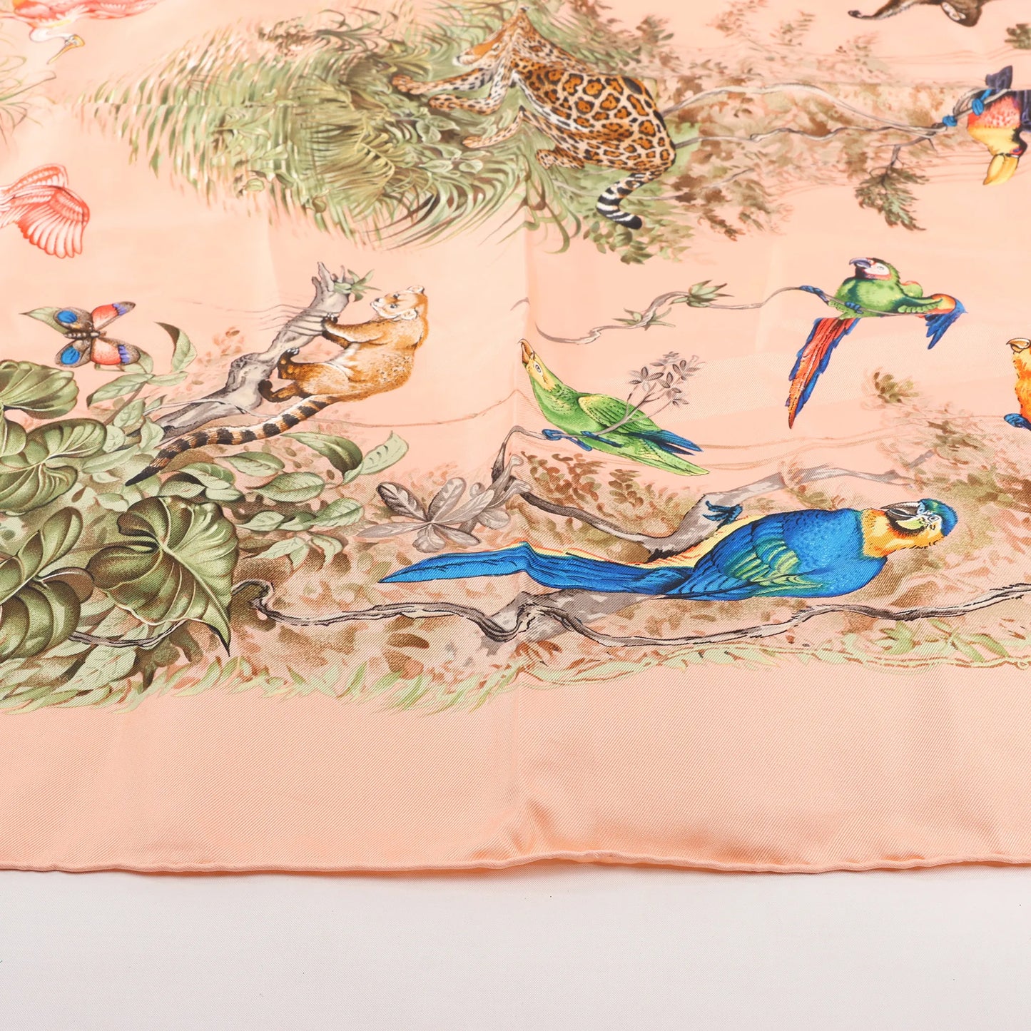 Hermès Carré 90 "EQUATEUR" Silk handkerchief in Pink