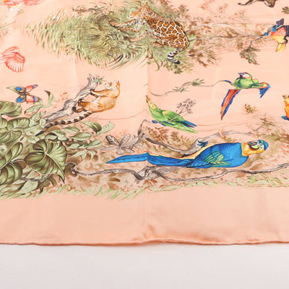Hermès Carré 90 "EQUATEUR" Silk handkerchief in Pink