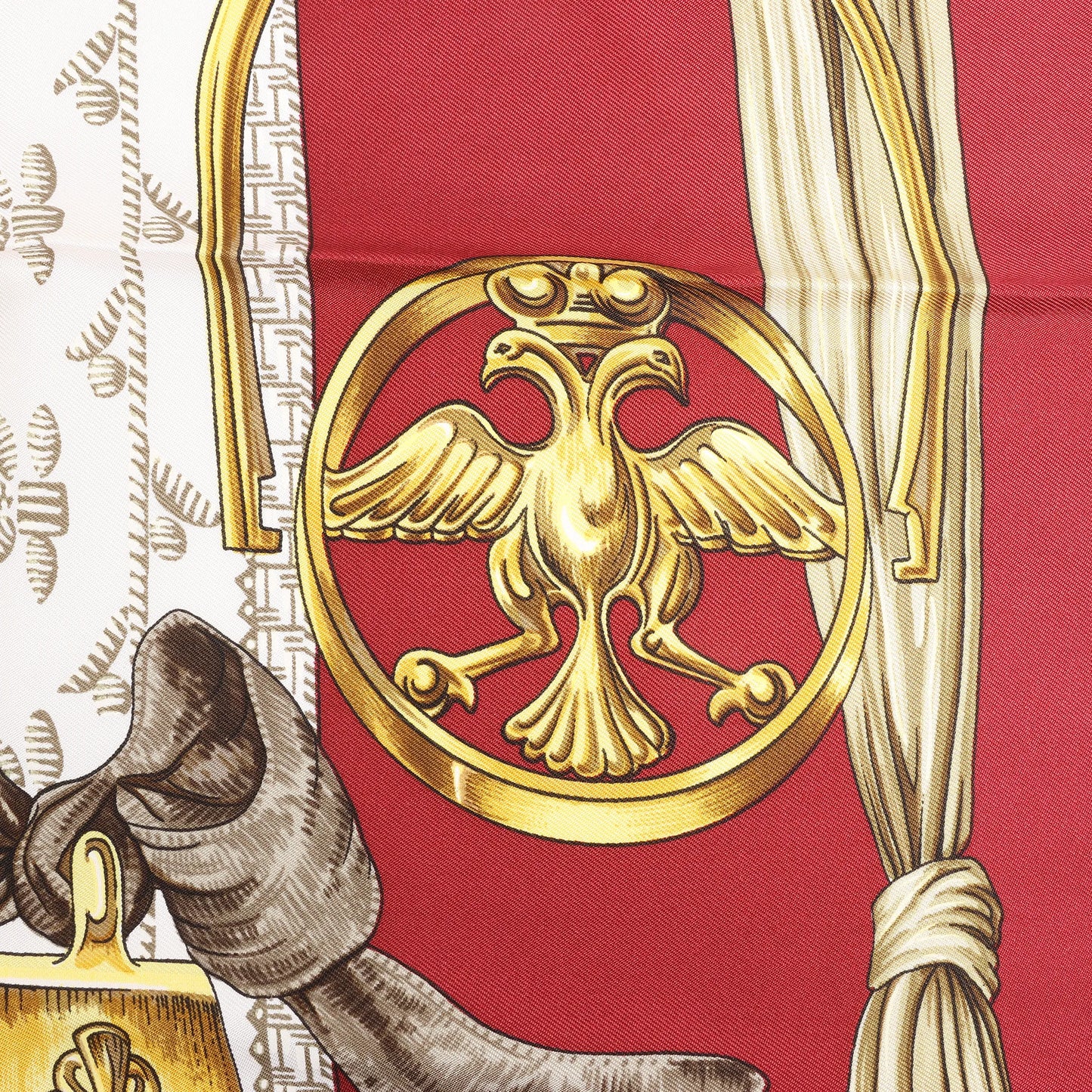Hermès Carré 90 "ETRIERS" Silk handkerchief in Red