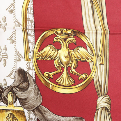 Hermès Carré 90 "ETRIERS" Silk handkerchief in Red