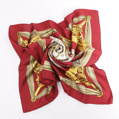 Hermès Carré 90 "ETRIERS" Silk handkerchief in Red