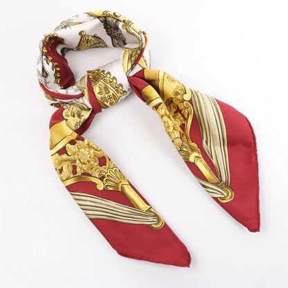 Hermès Carré 90 "ETRIERS" Silk handkerchief in Red