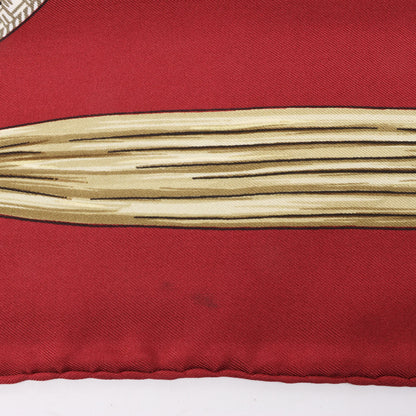 Hermès Carré 90 "ETRIERS" Silk handkerchief in Red