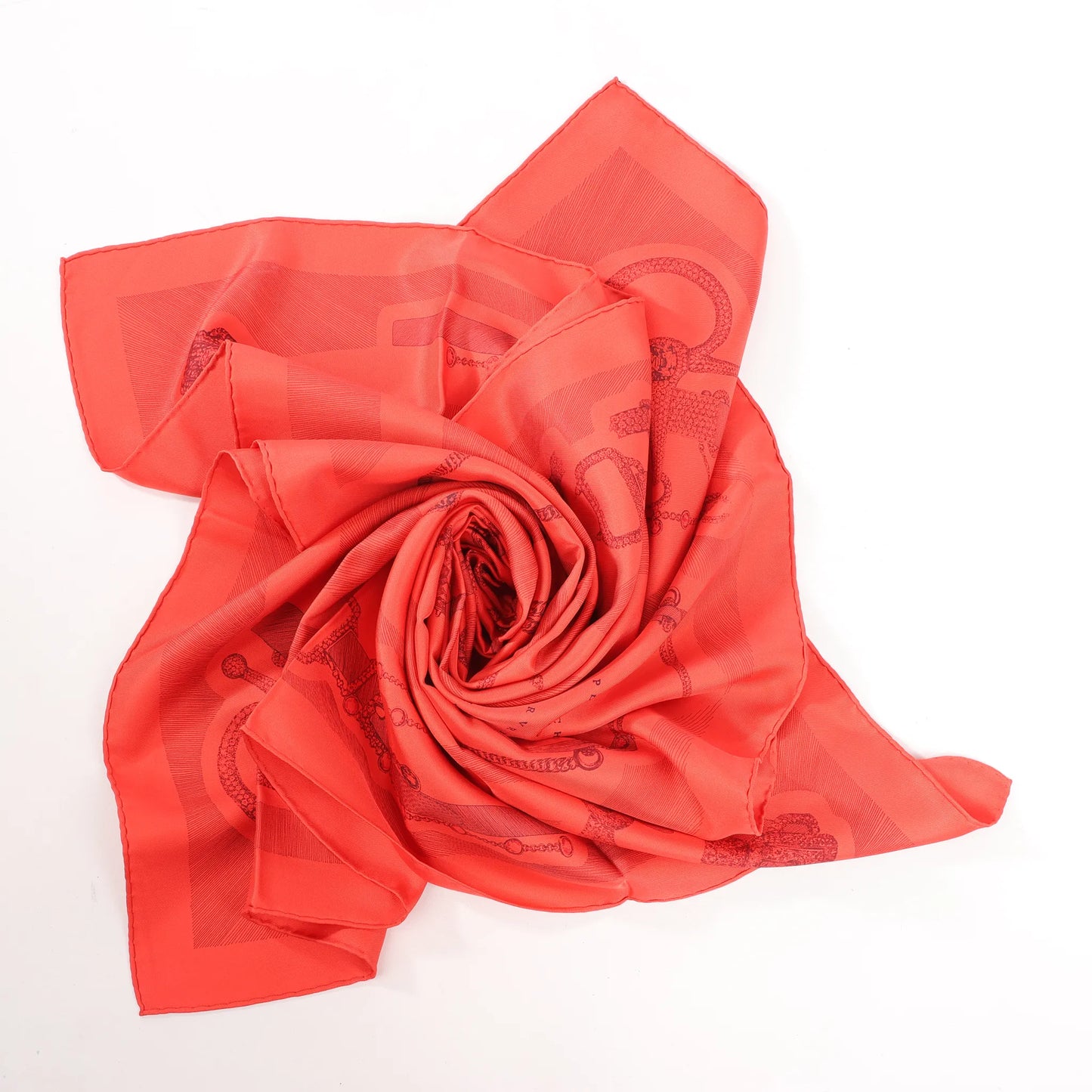 Hermès Carré 90 "ETVDE POVR VNE PARVRE DE GALA" Silk handkerchief in Red