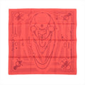 Hermès Carré 90 "Étvde Povr Vne Parvre de Gala" silk scarf in red, featuring intricate tonal illustrations of bridles, bits, and equestrian chains arranged symmetrically over a subtle background monogram.
