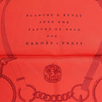 Hermès Carré 90 "ETVDE POVR VNE PARVRE DE GALA" Silk handkerchief in Red