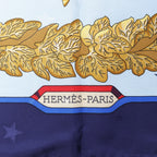 Hermès Carré 90 "Emblemes de L'Europe" Silk handkerchief in Navy Blue
