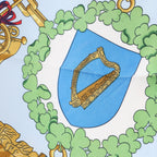 Hermès Carré 90 "Emblemes de L'Europe" Silk handkerchief in Navy Blue