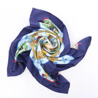 Hermès Carré 90 "Emblemes de L'Europe" Silk handkerchief in Navy Blue