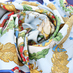 Hermès Carré 90 "Emblemes de L'Europe" Silk handkerchief in Navy Blue