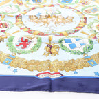Hermès Carré 90 "Emblemes de L'Europe" Silk handkerchief in Navy Blue