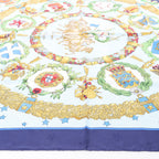 Hermès Carré 90 "Emblemes de L'Europe" Silk handkerchief in Navy Blue