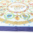 Hermès Carré 90 "Emblemes de L'Europe" Silk handkerchief in Navy Blue