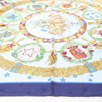 Hermès Carré 90 "Emblemes de L'Europe" Silk handkerchief in Navy Blue