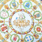 Hermès Carré 90 "Emblemes de L'Europe" Silk handkerchief in Navy Blue