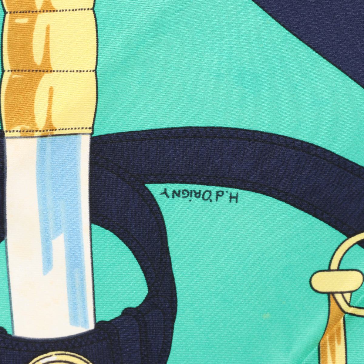 Hermès Carré 90 "Eperon d'or" Silk handkerchief in Navy Blue