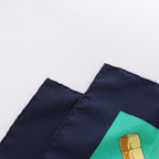 Hermès Carré 90 "Eperon d'or" Silk handkerchief in Navy Blue