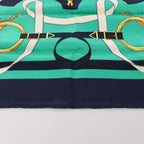 Hermès Carré 90 "Eperon d'or" Silk handkerchief in Navy Blue