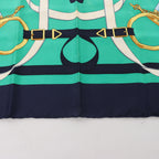 Hermès Carré 90 "Eperon d'or" Silk handkerchief in Navy Blue