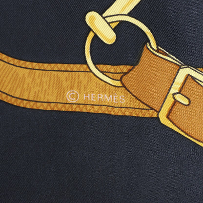 Hermès Carré 90 "Eperon d'or" Silk handkerchief in Black