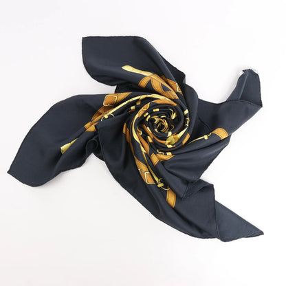 Hermès Carré 90 "Eperon d'or" Silk handkerchief in Black