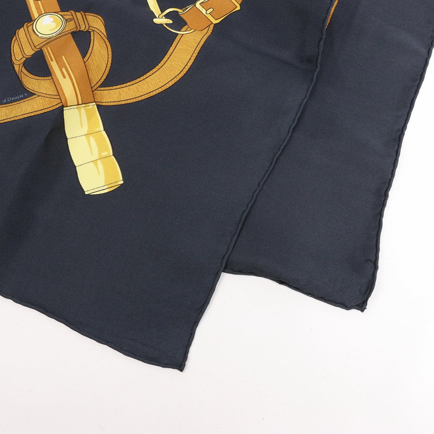 Hermès Carré 90 "Eperon d'or" Silk handkerchief in Black