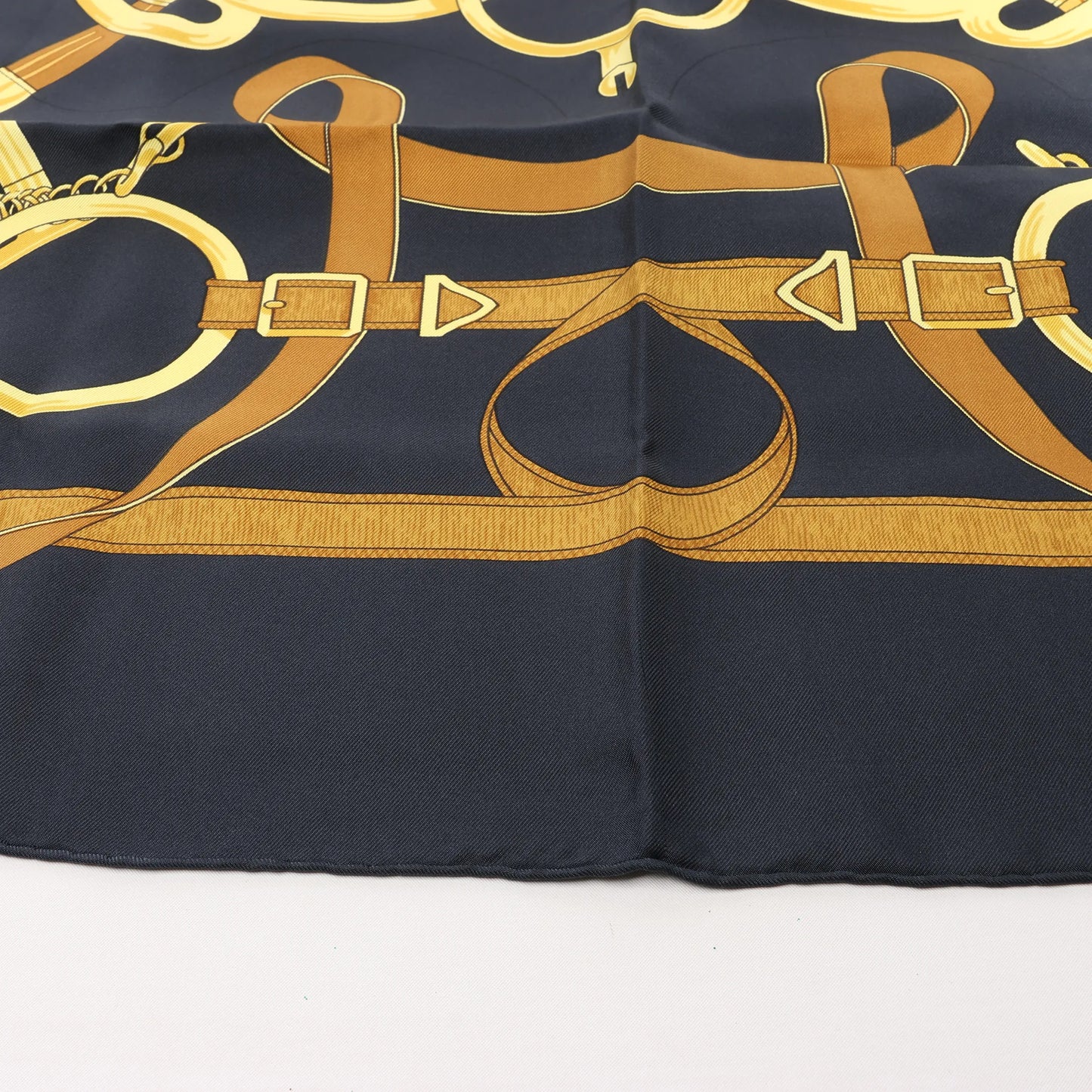 Hermès Carré 90 "Eperon d'or" Silk handkerchief in Black