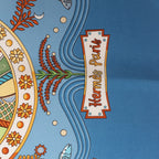 Hermès Carré 90 "Escales Méditerranéennes" Silk handkerchief in Blue