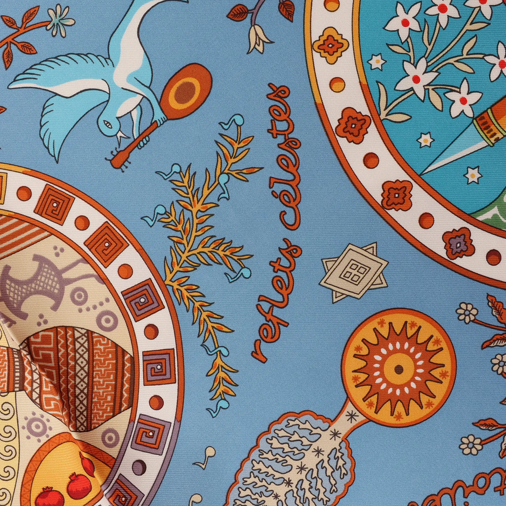 Hermès Carré 90 "Escales Méditerranéennes" Silk handkerchief in Blue