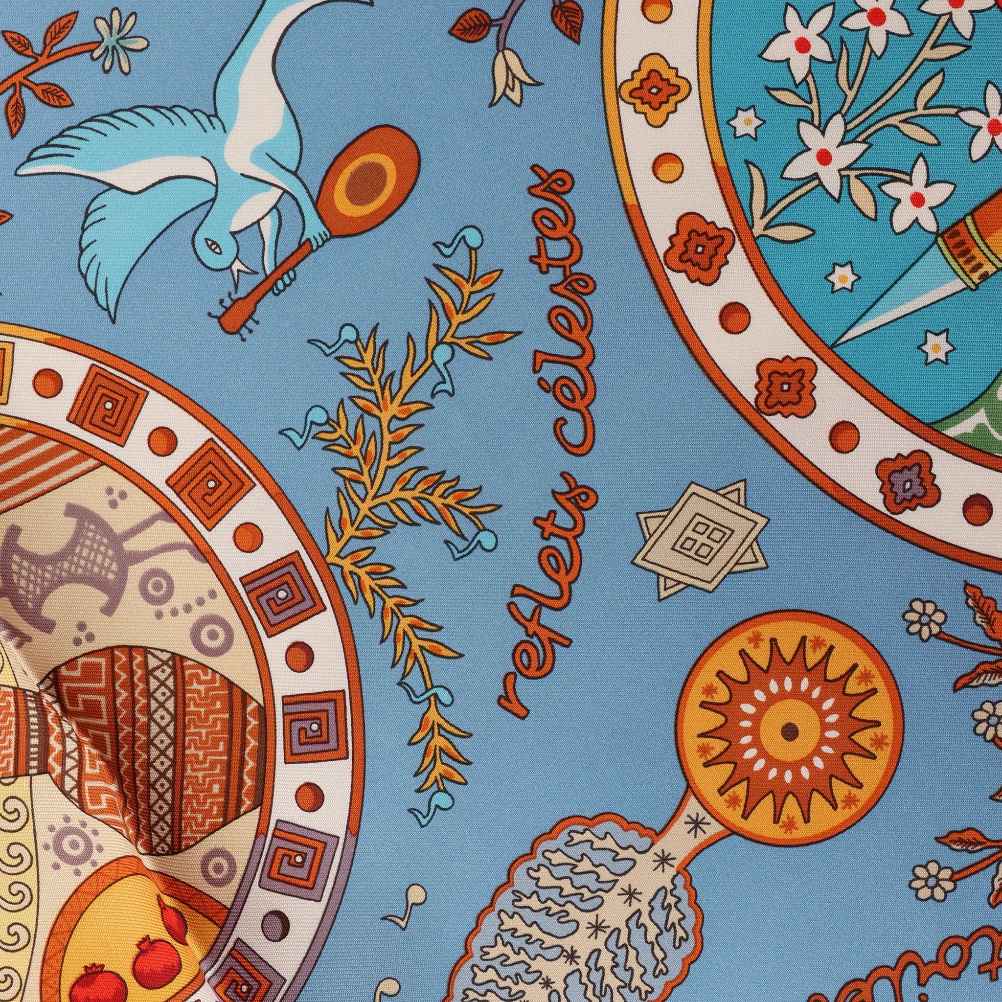 Hermès Carré 90 "Escales Méditerranéennes" Silk handkerchief in Blue