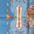 Hermès Carré 90 "Escales Méditerranéennes" Silk handkerchief in Blue