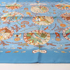 Hermès Carré 90 "Escales Méditerranéennes" Silk handkerchief in Blue