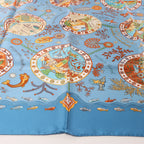 Hermès Carré 90 "Escales Méditerranéennes" Silk handkerchief in Blue