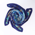 Hermès Carré 90 "Etendards et Bonnieres flag" Cashmere x Silk handkerchief in Blue