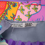 Pañuelo Hermès Carré 90 "Etendards et Bonnieres flag" de cachemir y seda en color azul