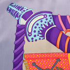 Pañuelo Hermès Carré 90 "Etendards et Bonnieres flag" de cachemir y seda en color azul