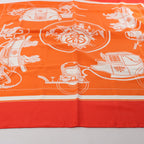 Hermès Carré 90 "Ex-Libris" Silk handkerchief in Orange