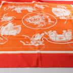 Hermès Carré 90 "Ex-Libris" Silk handkerchief in Orange