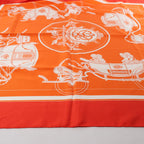 Hermès Carré 90 "Ex-Libris" Silk handkerchief in Orange