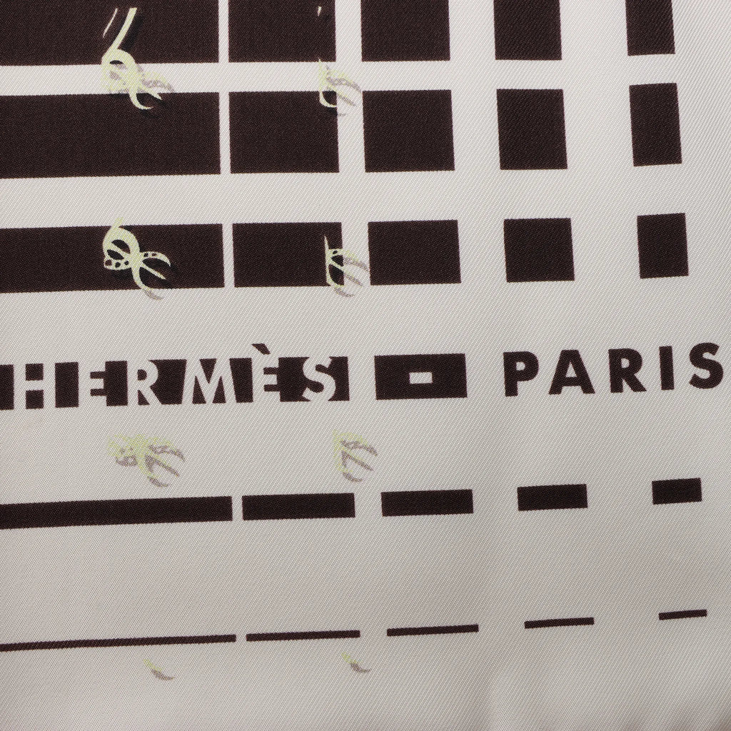 Hermès Carré 90 "FAUBOURG SECONDE" Silk handkerchief in Yellow x Black x White