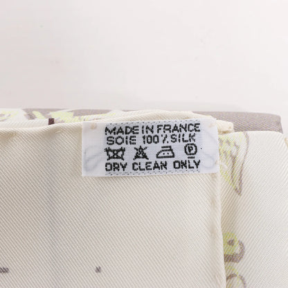 Hermès Carré 90 "FAUBOURG SECONDE" Silk handkerchief in Yellow x Black x White