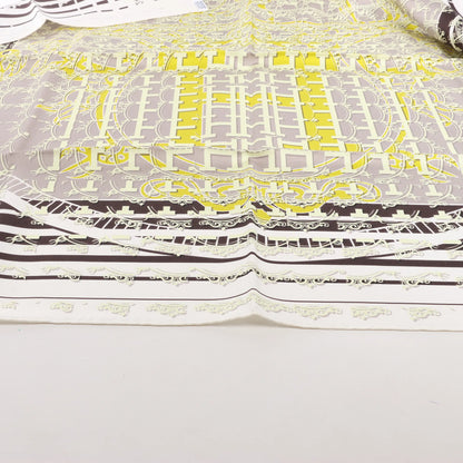 Hermès Carré 90 "FAUBOURG SECONDE" Silk handkerchief in Yellow x Black x White